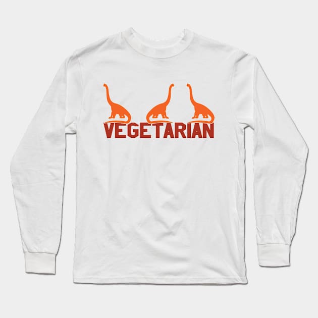 Big Dinosaurs Vegetarian Vegans Dino Eating Food Long Sleeve T-Shirt by Mellowdellow